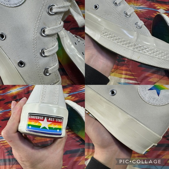 Converse Chuck 70 Hi Women’s Sz 8 Shoes Pride Rainbow LGBTQ High Top Sneakers - Picture 5 of 7